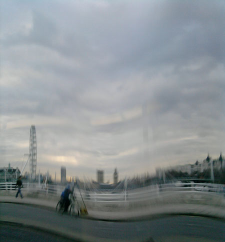 From inside a moving London bus - route 4