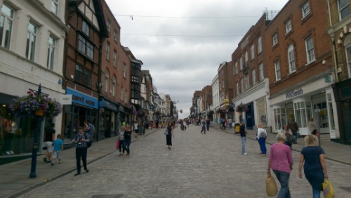 Looking up Guildford High Street