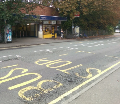 Guildford Station - cross to bus stop