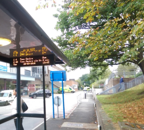 Bus stop back to Guildford