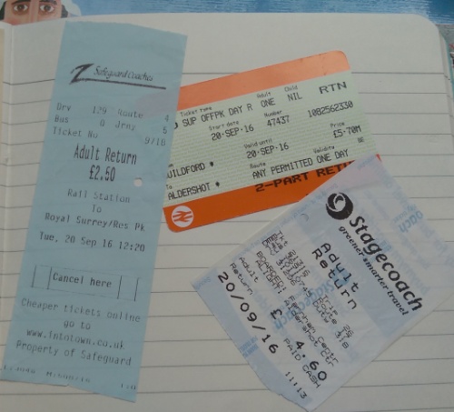 My collection of tickets for today