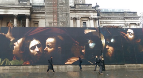 Giant poster outside the National Gallery