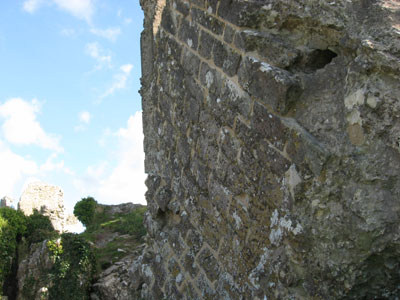 bit of wall, corfe castle, dorset