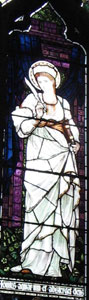 burne-jones stained glass window of st catherine modelled by edith liddell