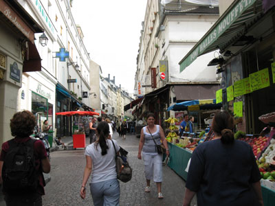 Market stalls along the Mouffetard, paris